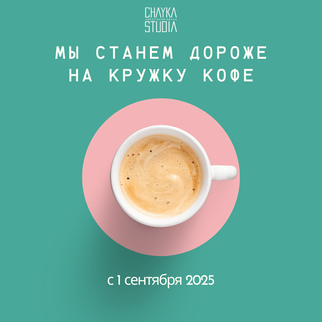 Изменение стоимости услуг CHAYKASTUDIA с 01.09.2025